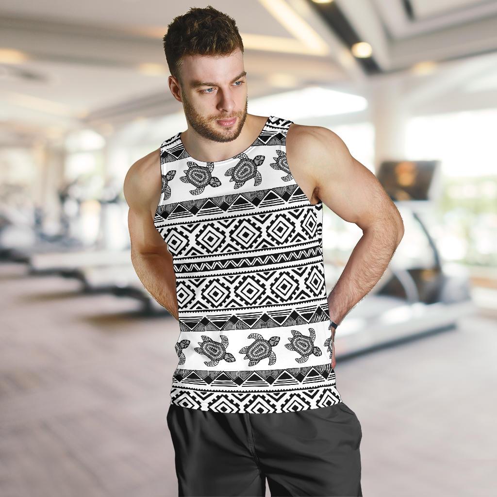 Sea Turtle Tribal Aztec Men Tank Top