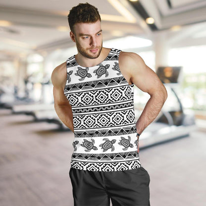 Sea Turtle Tribal Aztec Men Tank Top