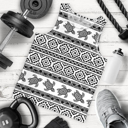 Sea Turtle Tribal Aztec Men Tank Top