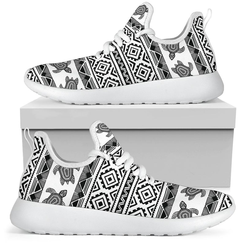 Sea Turtle Tribal Aztec Mesh Knit Sneakers Shoes