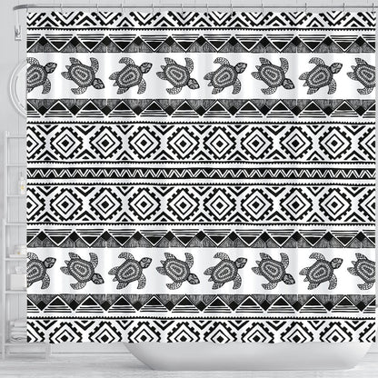Sea Turtle Tribal Aztec Shower Curtain