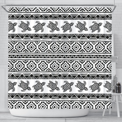 Sea Turtle Tribal Aztec Shower Curtain