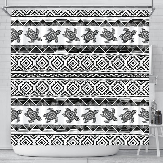 Sea Turtle Tribal Aztec Shower Curtain