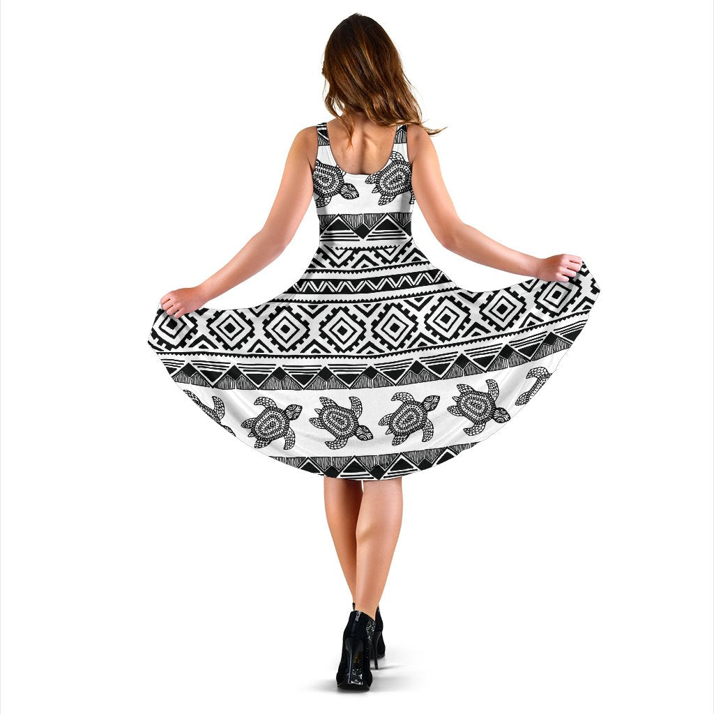 Sea Turtle Tribal Aztec Sleeveless Mini Dress