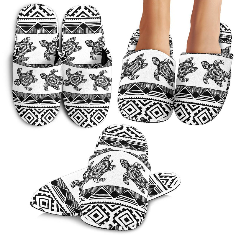 Sea Turtle Tribal Aztec Slippers