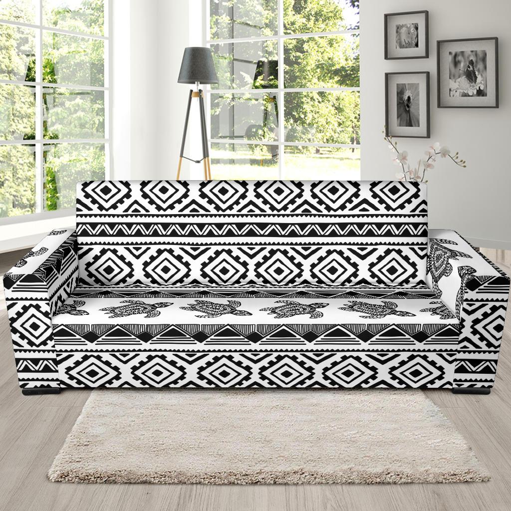 Sea Turtle Tribal Aztec Sofa Slipcover-JORJUNE.COM