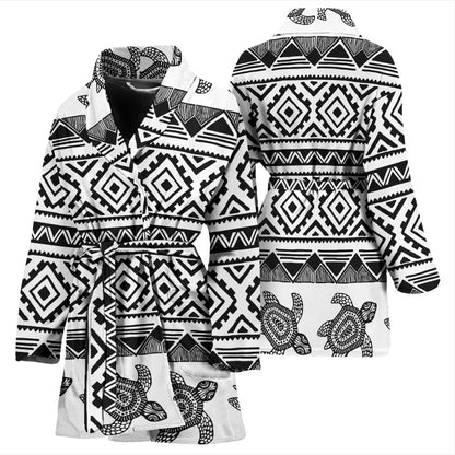 Sea Turtle Tribal Aztec Women Bath Robe