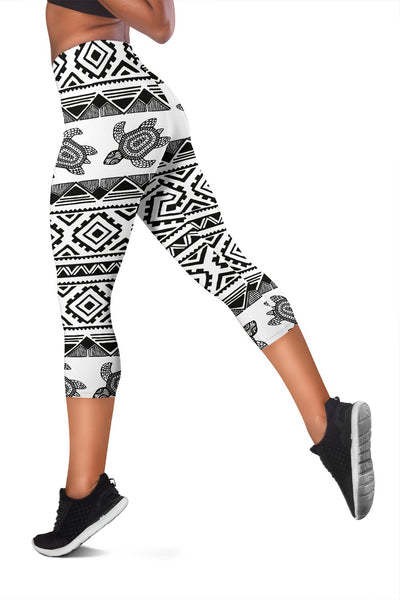 Sea Turtle Tribal Aztec Women Capris