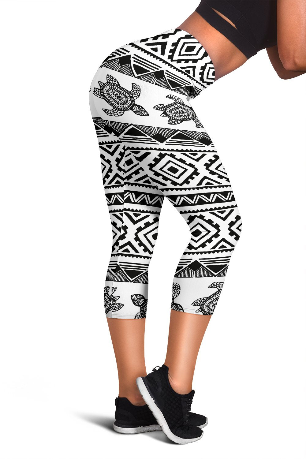 Sea Turtle Tribal Aztec Women Capris