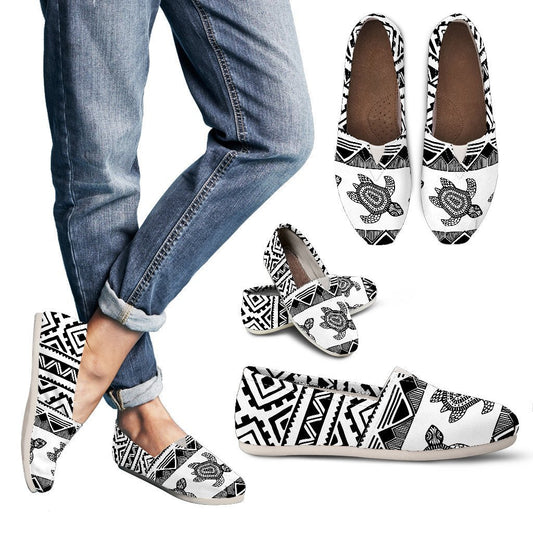 Sea Turtle Tribal Aztec Women Casual Shoes-JorJune.com