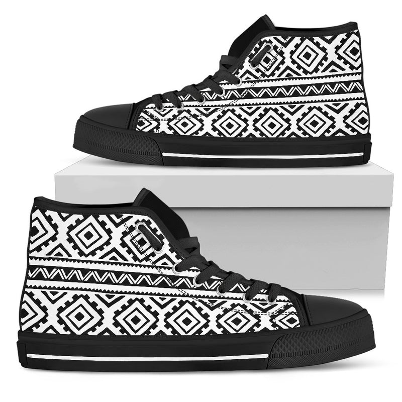 Sea Turtle Tribal Aztec Women High Top Shoes