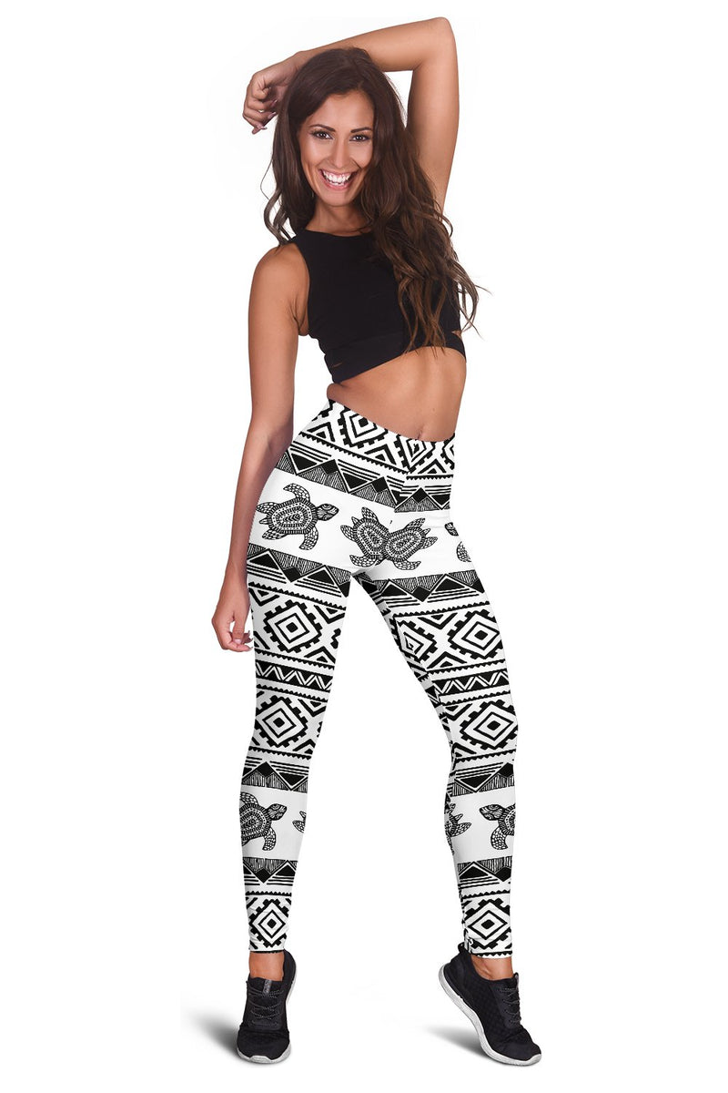 Sea Turtle Tribal Aztec Women Leggings