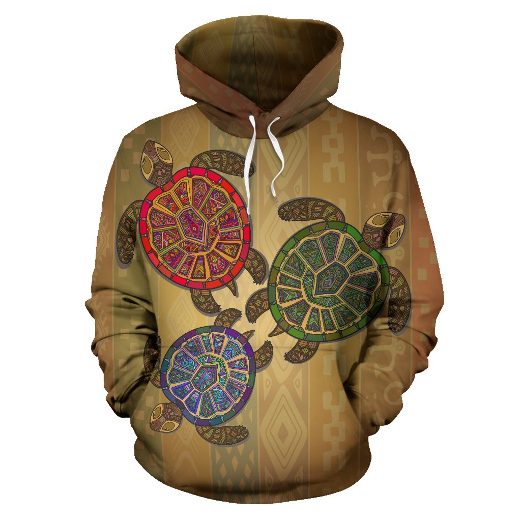 Sea Turtle Tribal Colorful All Over Print Hoodie
