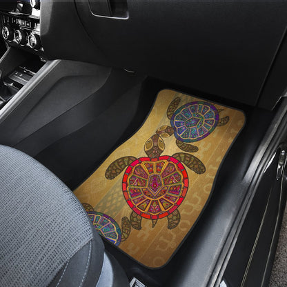 Sea Turtle Tribal Colorful Car Floor Mats