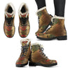 Sea Turtle Tribal Colorful Faux Fur Leather Boots