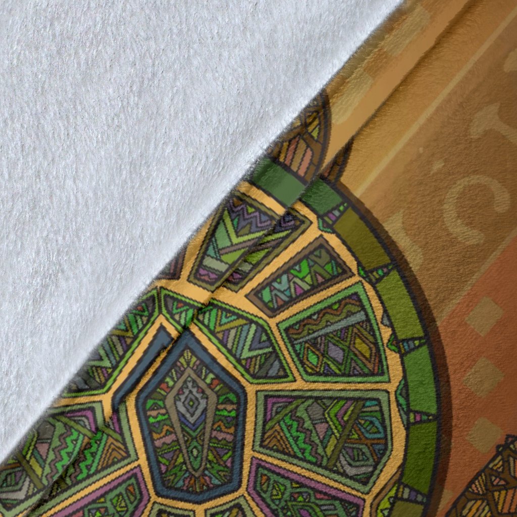 Sea Turtle Tribal Colorful Fleece Blanket