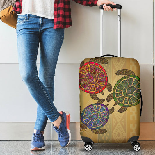 Sea Turtle Tribal Colorful Luggage Cover Protector