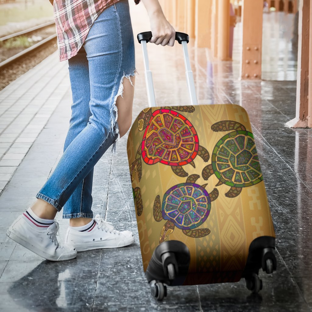 Sea Turtle Tribal Colorful Luggage Cover Protector