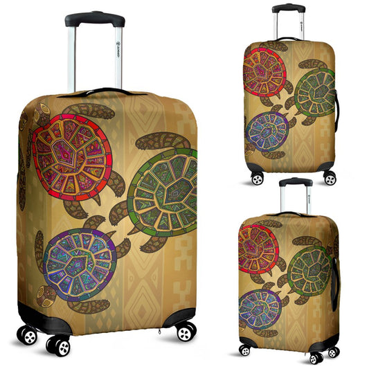 Sea Turtle Tribal Colorful Luggage Cover Protector