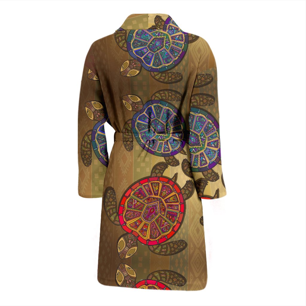 Sea Turtle Tribal Colorful Men Bath Robe