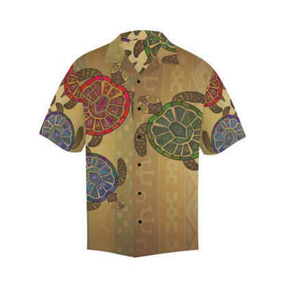 Sea Turtle Tribal Colorful Men Hawaiian Shirt