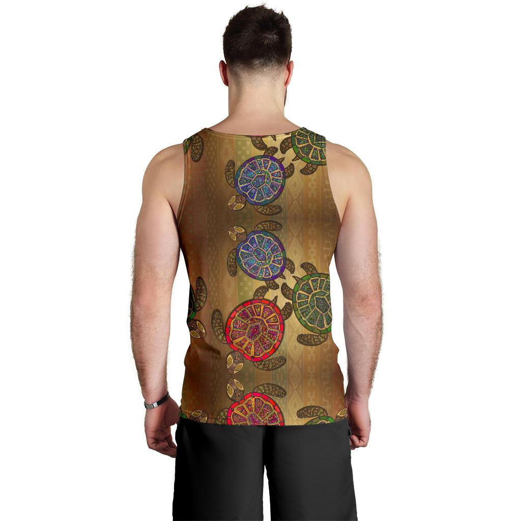 Sea Turtle Tribal Colorful Men Tank Top