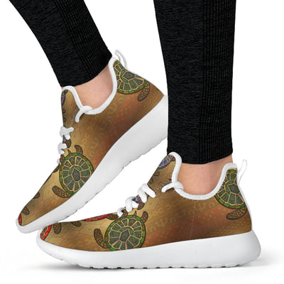 Sea Turtle Tribal Colorful Mesh Knit Sneakers Shoes