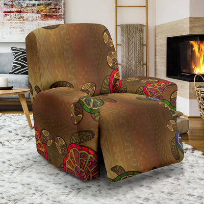 Sea Turtle Tribal Colorful Recliner Slipcover-JORJUNE.COM