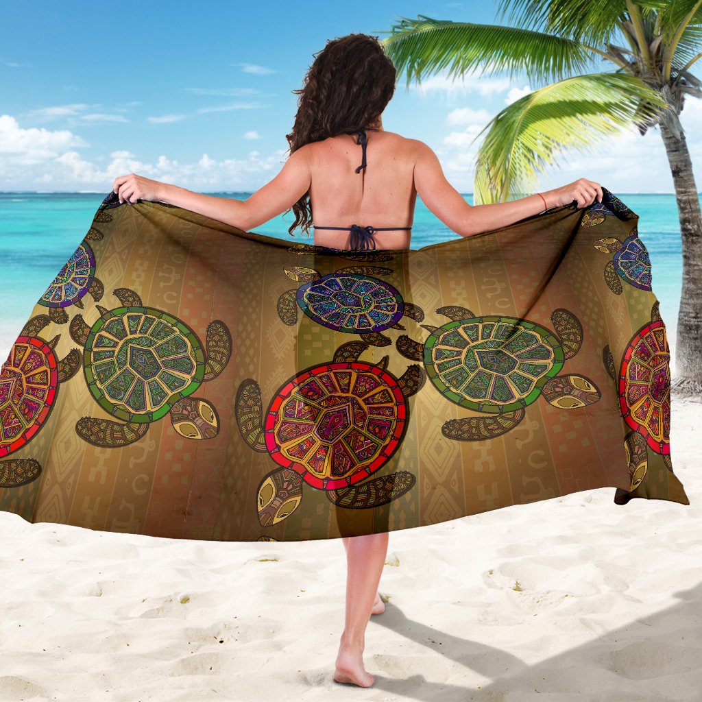 Sea Turtle Tribal Colorful Sarong Pareo Wrap