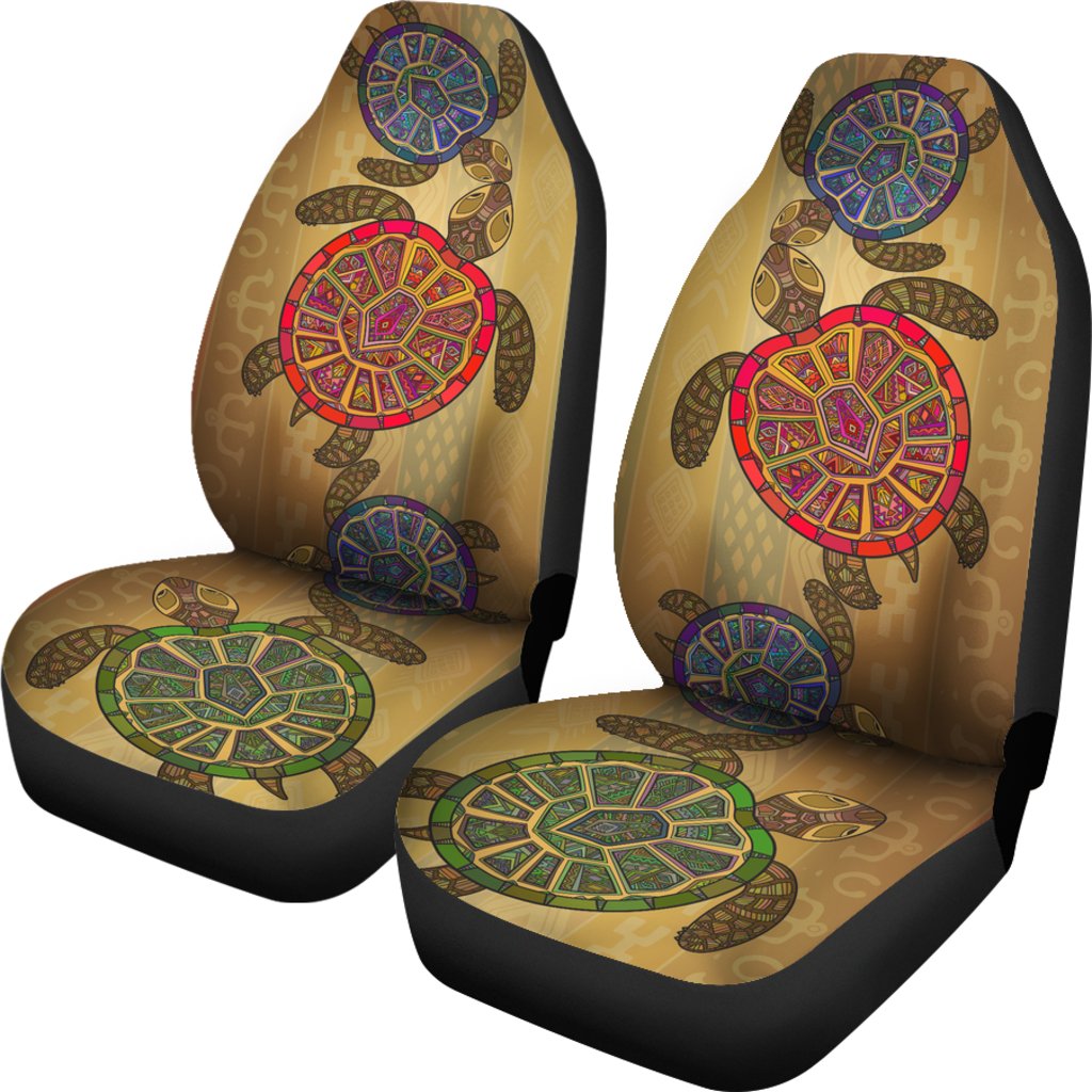 Sea Turtle Tribal Colorful Universal Fit Car Seat Covers