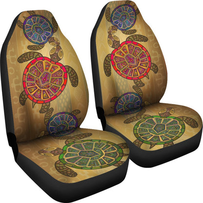 Sea Turtle Tribal Colorful Universal Fit Car Seat Covers
