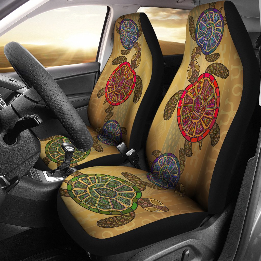 Sea Turtle Tribal Colorful Universal Fit Car Seat Covers