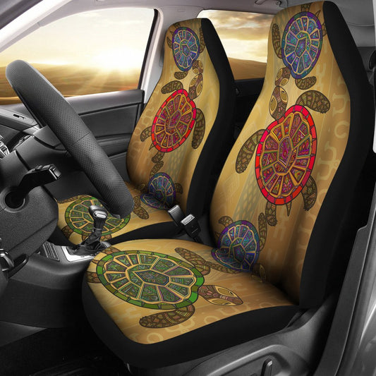 Sea Turtle Tribal Colorful Universal Fit Car Seat Covers