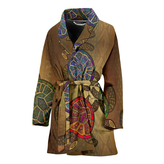 Sea Turtle Tribal Colorful Women Bath Robe