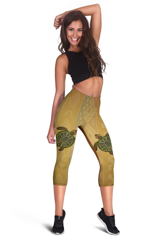 Sea Turtle Tribal Colorful Women Capris