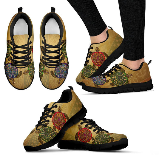 Sea Turtle Tribal Colorful Women Sneakers