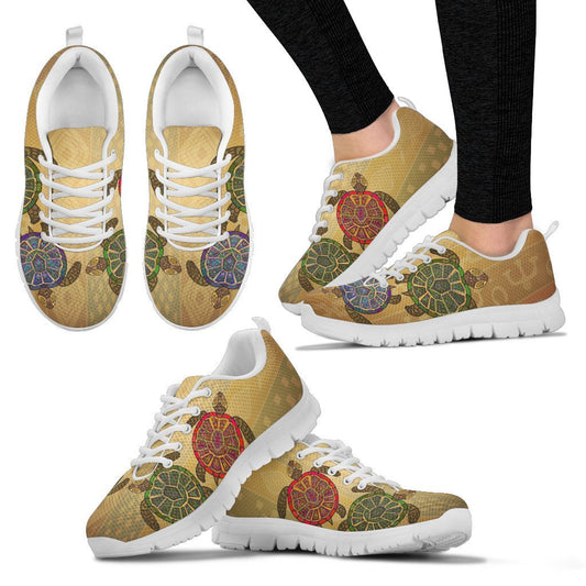 Sea Turtle Tribal Colorful Women Sneakers