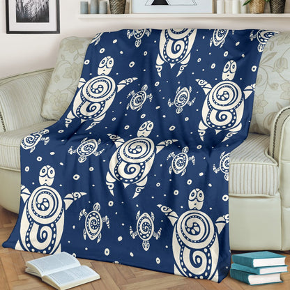 Sea Turtle Tribal Fleece Blanket