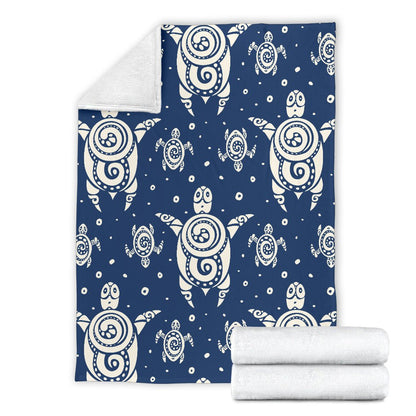 Sea Turtle Tribal Fleece Blanket