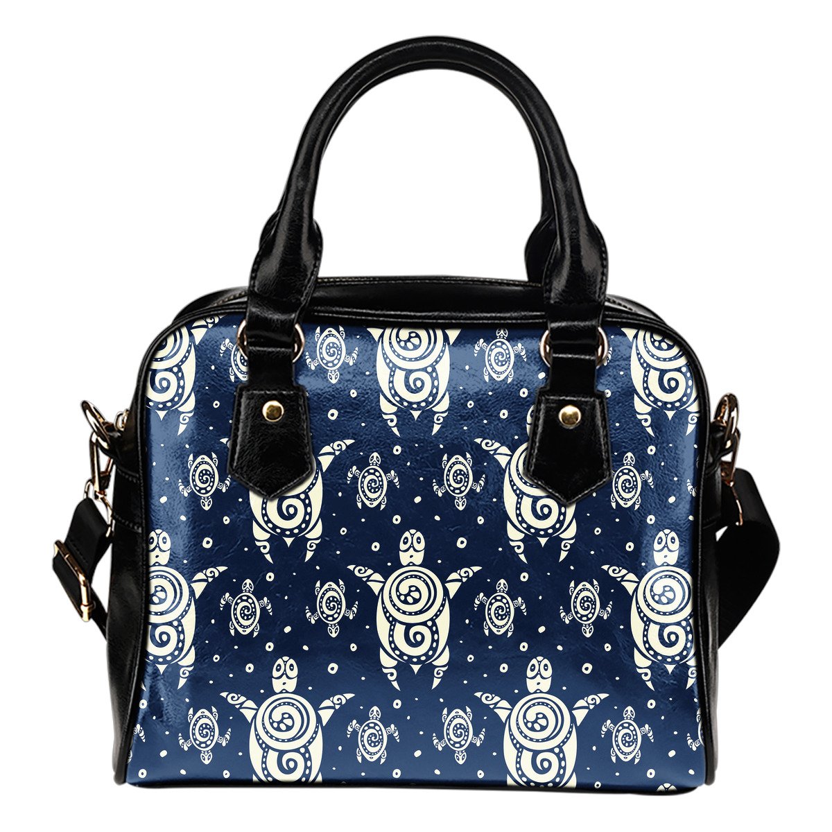 Sea Turtle Tribal Leather Shoulder Handbag