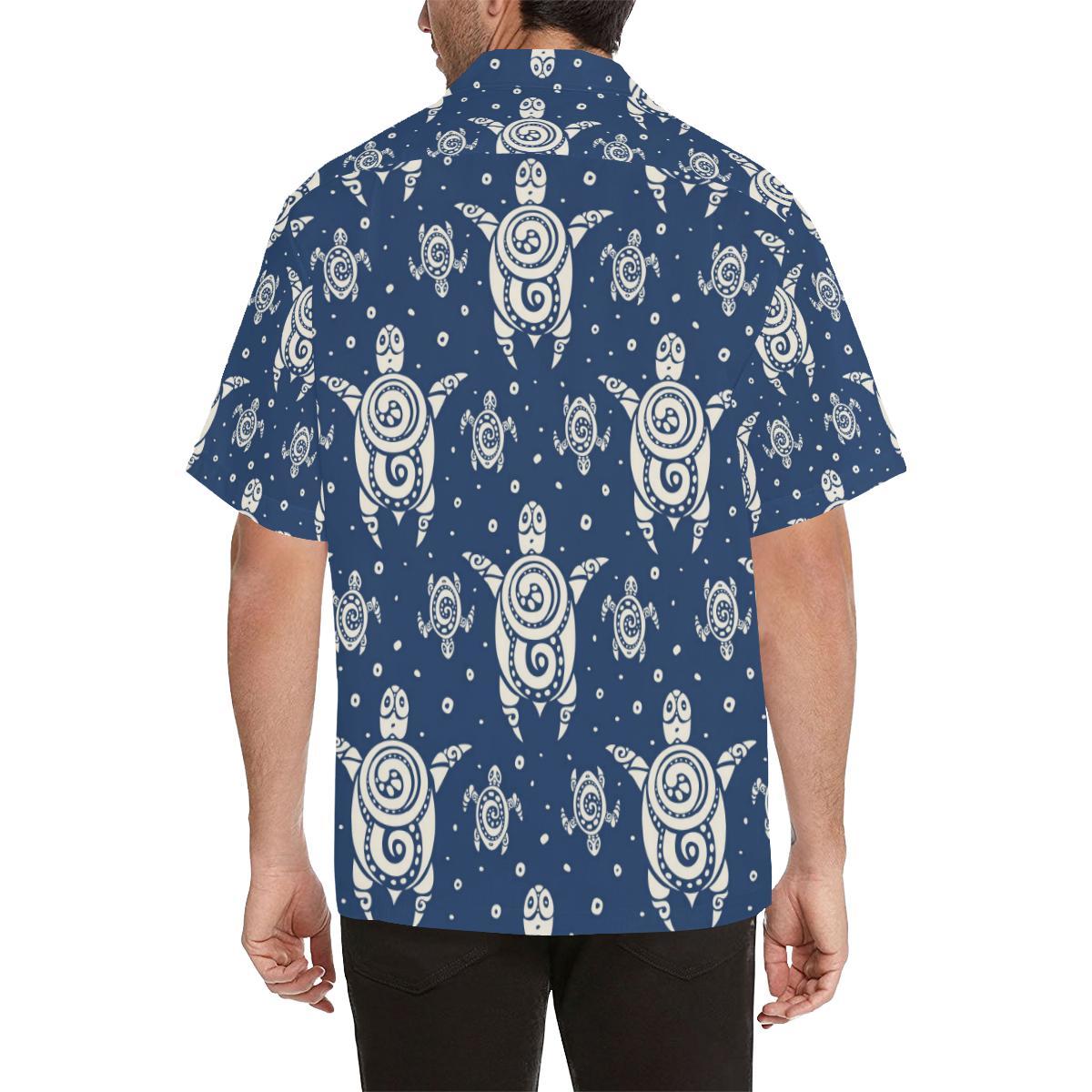 Sea Turtle Tribal Men Hawaiian Shirt-JorJune