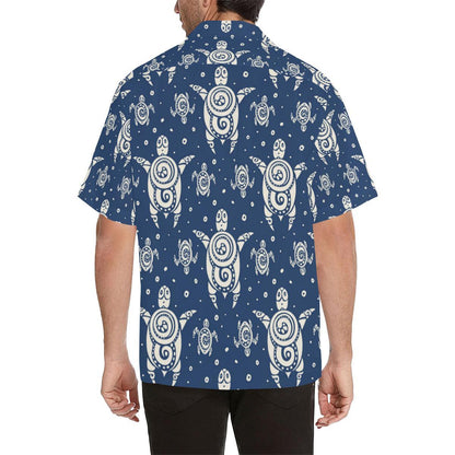 Sea Turtle Tribal Men Hawaiian Shirt-JorJune