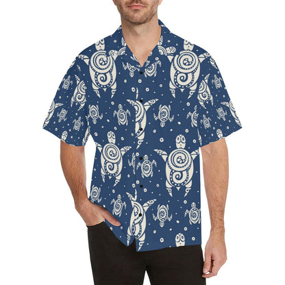 Sea Turtle Tribal Men Hawaiian Shirt-JorJune