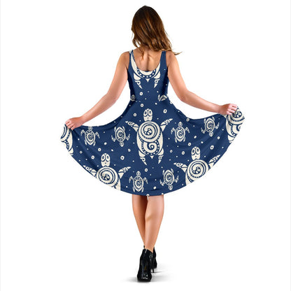 Sea Turtle Tribal Sleeveless Mini Dress
