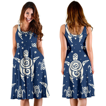 Sea Turtle Tribal Sleeveless Mini Dress