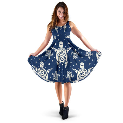 Sea Turtle Tribal Sleeveless Mini Dress