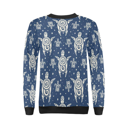 Sea Turtle Tribal Women Long Sleeve Sweatshirt-JorJune