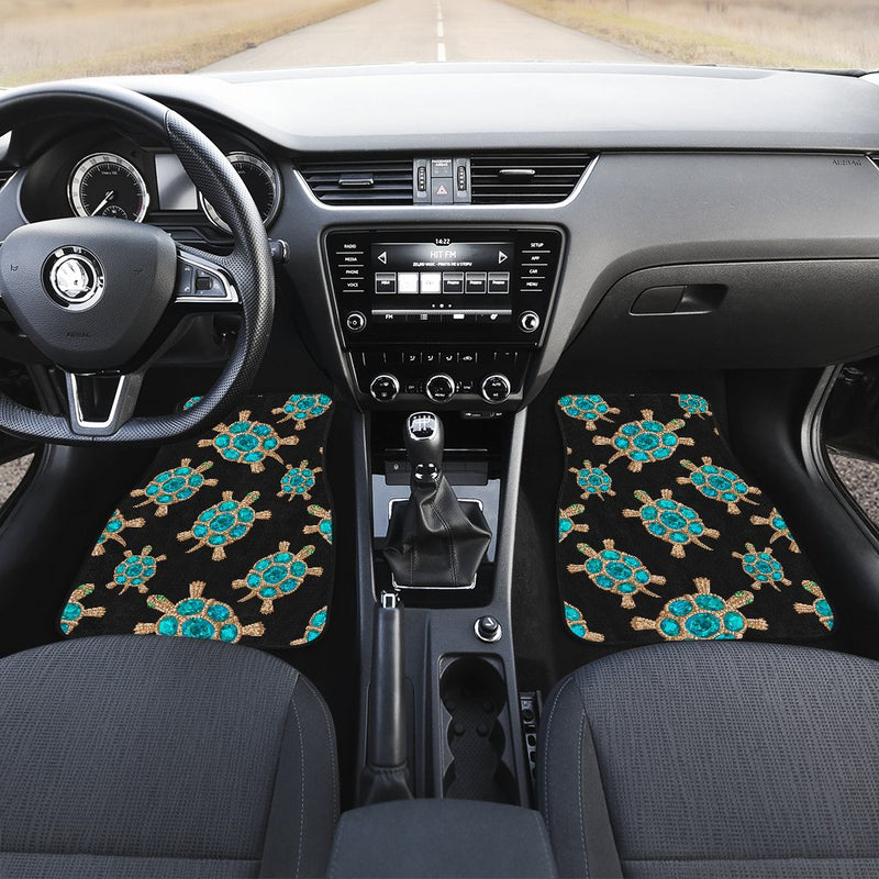 Sea Turtle Turquoise Diamond Car Floor Mats