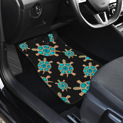 Sea Turtle Turquoise Diamond Car Floor Mats