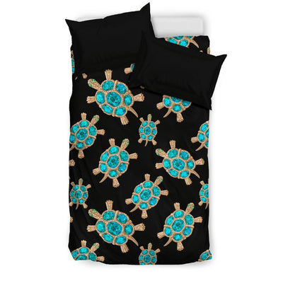 Sea Turtle Turquoise diamond Duvet Cover Bedding Set